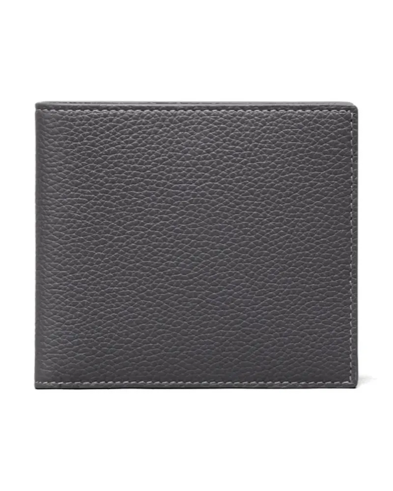 Thom Browne pebble-grain bifold wallet - Grau Grau