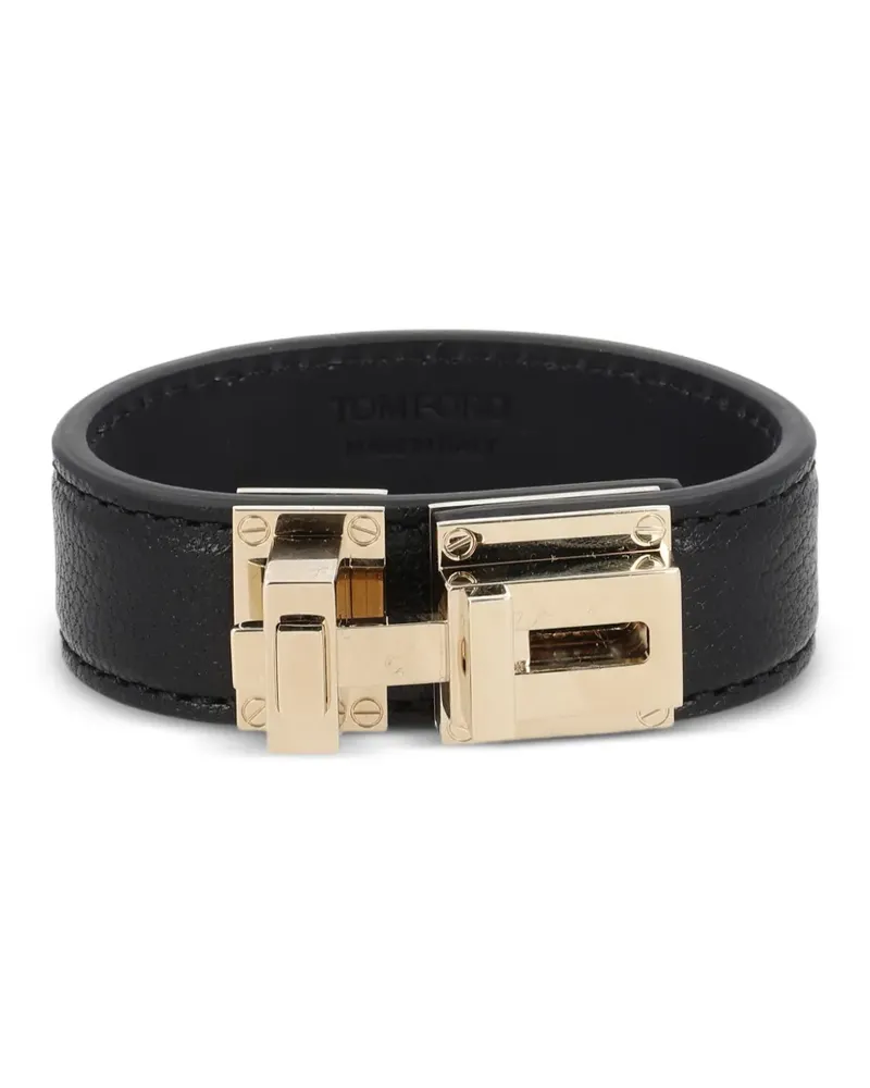 Tom Ford turnlock leather bracelet - Schwarz Schwarz