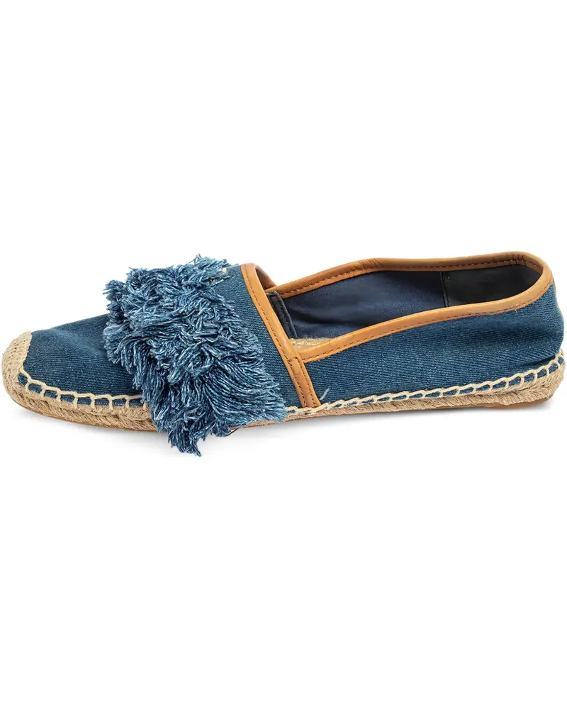 Tory Burch Jeans-Ballerinas mit Fransen - Blau Blau