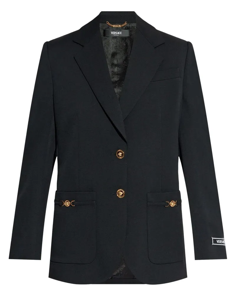 Versace Sakko mit Logo-Applikation - Schwarz Schwarz