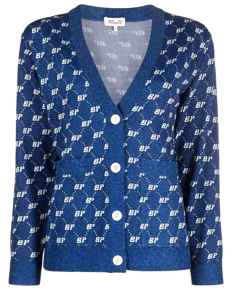 Baum und Pferdgarten Cardigan mit Logo-Print - Blau Blau