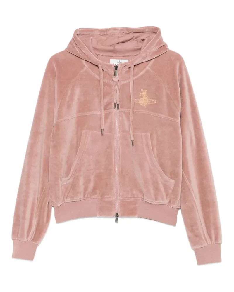 Vivienne Westwood Kapuzenjacke in Samtoptik - Rosa Rosa
