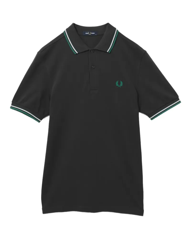 Fred Perry Poloshirt mit Streifendetails - Schwarz Schwarz
