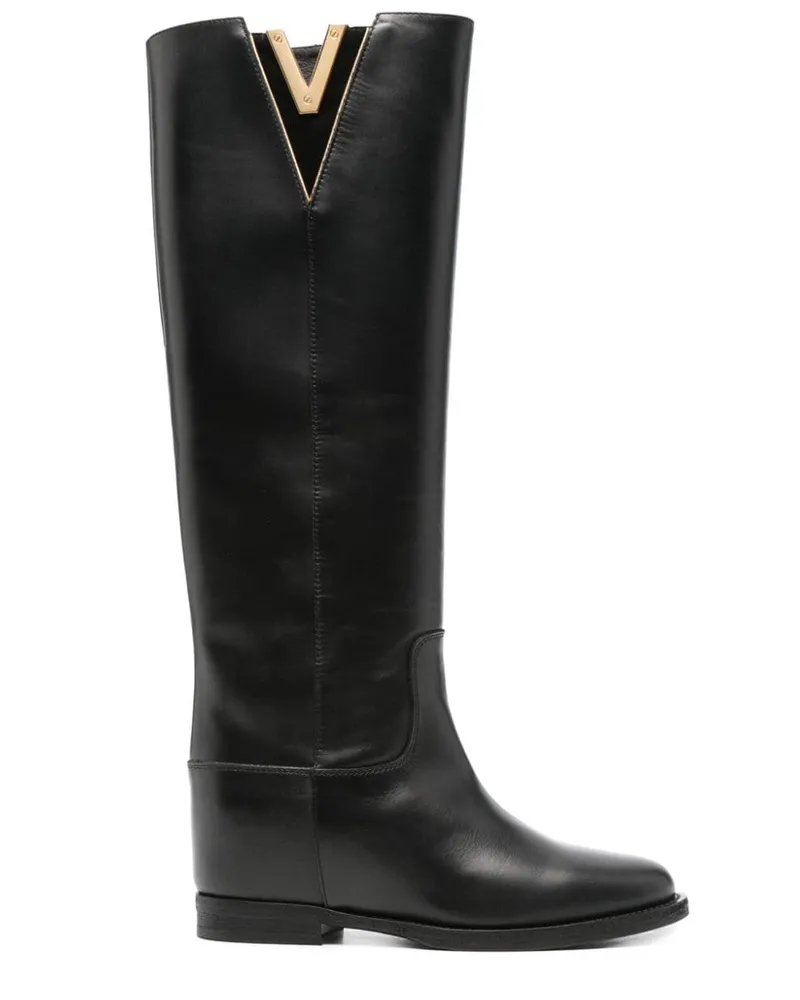 Via Roma 15 knee-length leather boots Schwarz