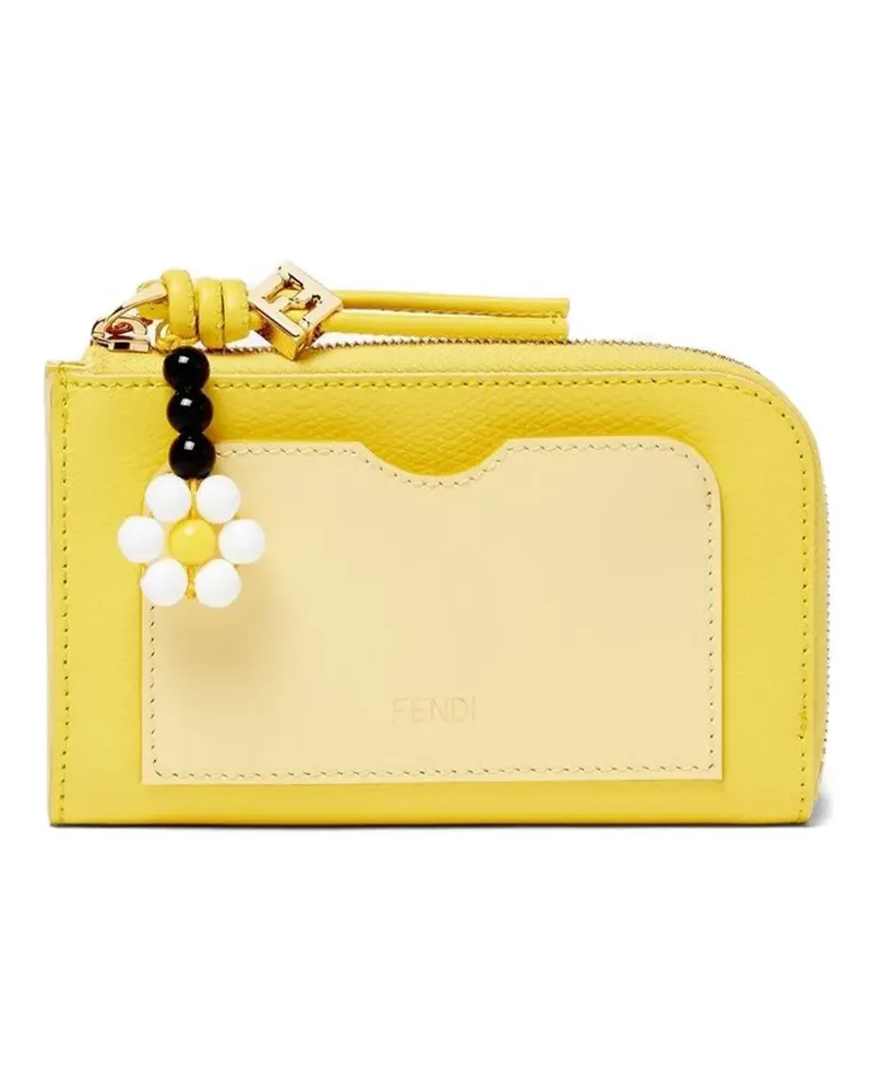 Fendi FF Diamonds flower-charm leather card case - Gelb Gelb