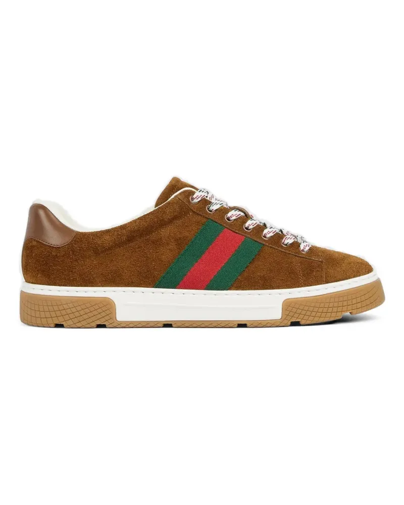 Gucci Ace Web-detail suede sneakers - Braun Braun