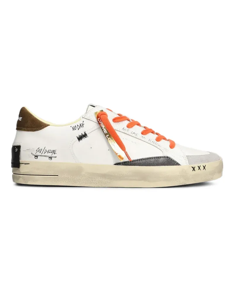Crime SK8 Deluxe Sneakers im Distressed-Look - Weiß Weiß
