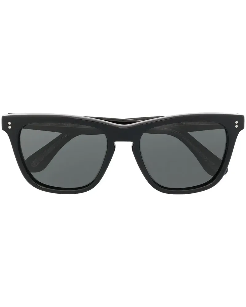 Oliver Peoples Sonnenbrille mit eckigem Gestell - Schwarz Schwarz
