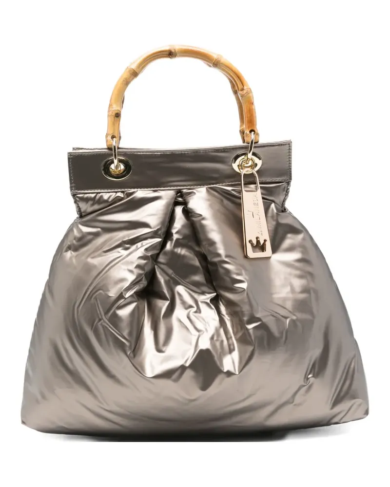 La Milanesa Gesteppter Tote Bag mit Bambushenkel - Braun Braun