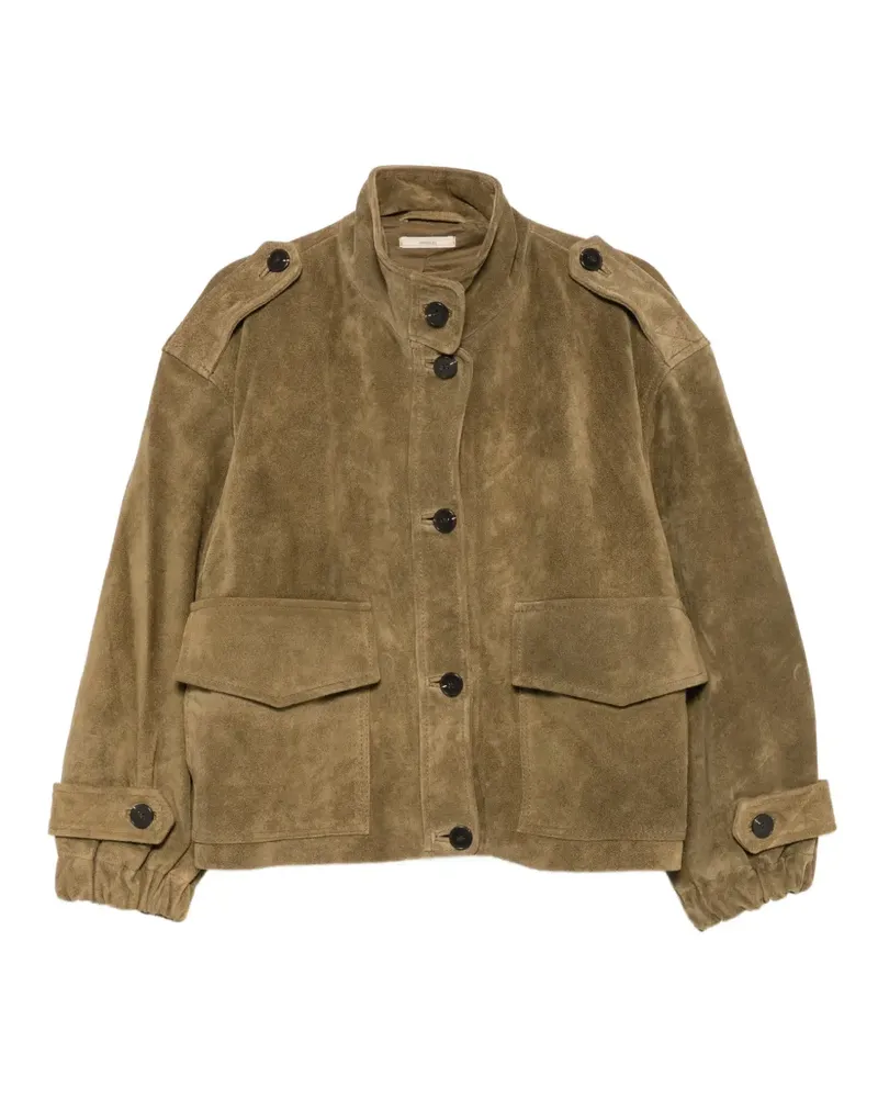 Sessùn Lederjacke mit Klappentasche und Wildleder - Braun Braun