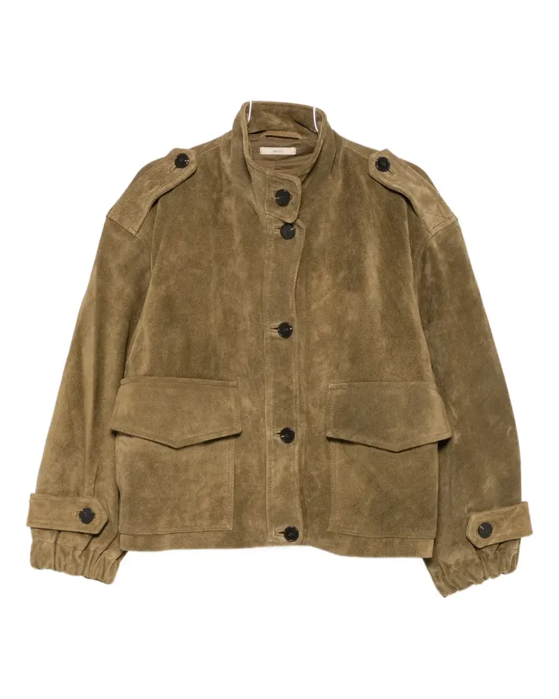 Sessùn leather-suede flap-pocket jacket - Braun Braun