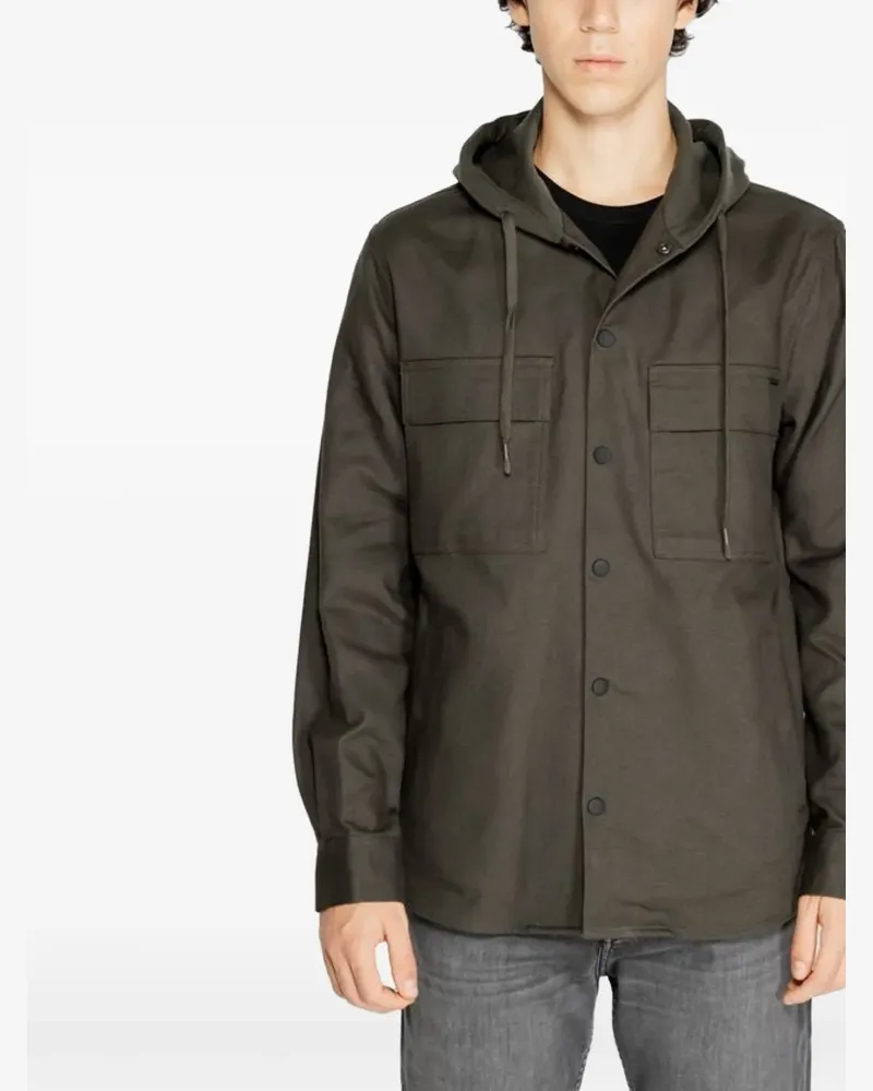 Antony Morato hooded patch-pocket shirt jacket - Grün Grün