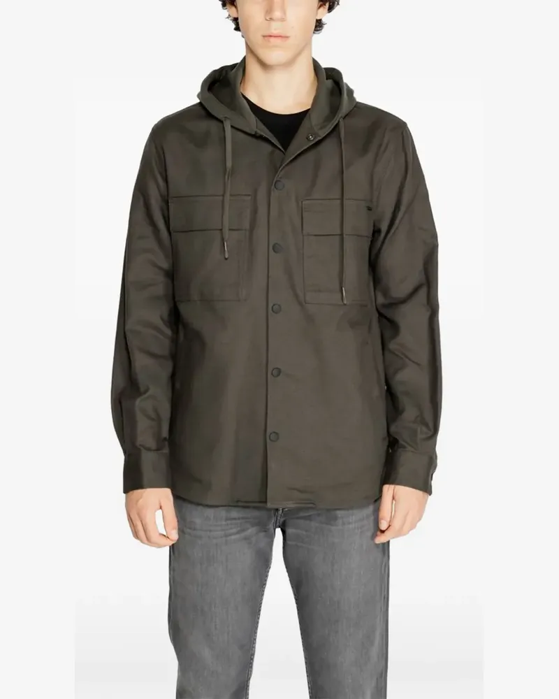 Antony Morato hooded patch-pocket shirt jacket - Grün Grün