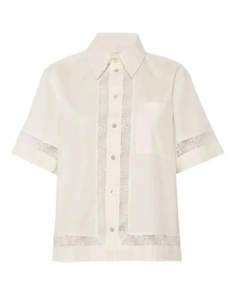 MARELLA lace-trim poplin shirt - Nude Nude