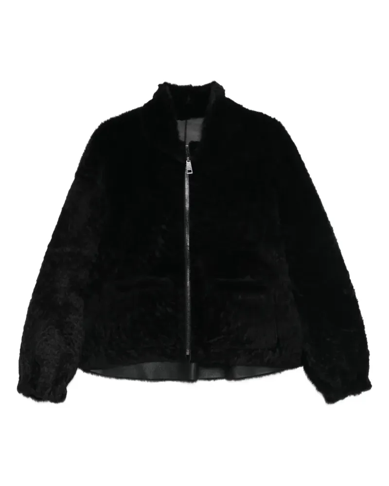 Simonetta Ravizza Reißverschluss-Jacke mit Ballonärmeln - Schwarz Schwarz