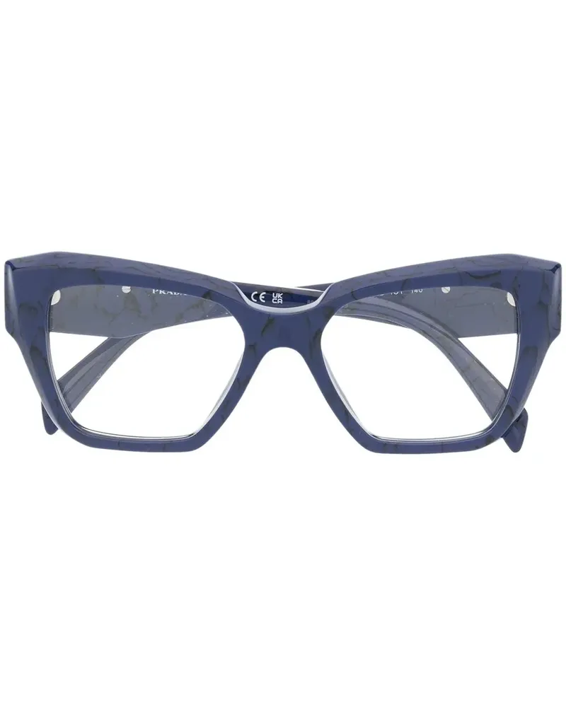 Prada Brille mit Logo-Schild - Blau Blau