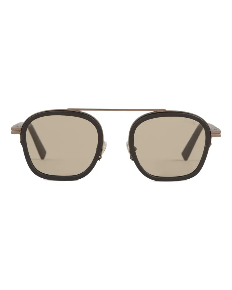 Ermenegildo Zegna Getönte Pilotenbrille - Schwarz Schwarz