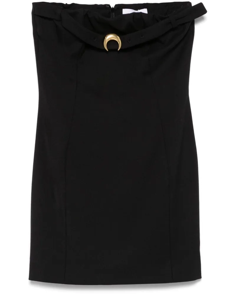 Marine Serre Minikleid aus Twill - Schwarz Schwarz