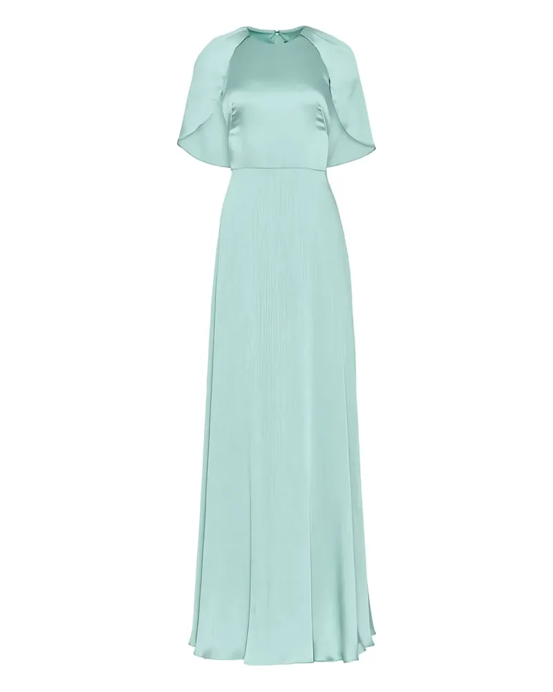 Lela Rose Plissiertes Abendkleid mit Cape-Ärmeln - Blau Blau