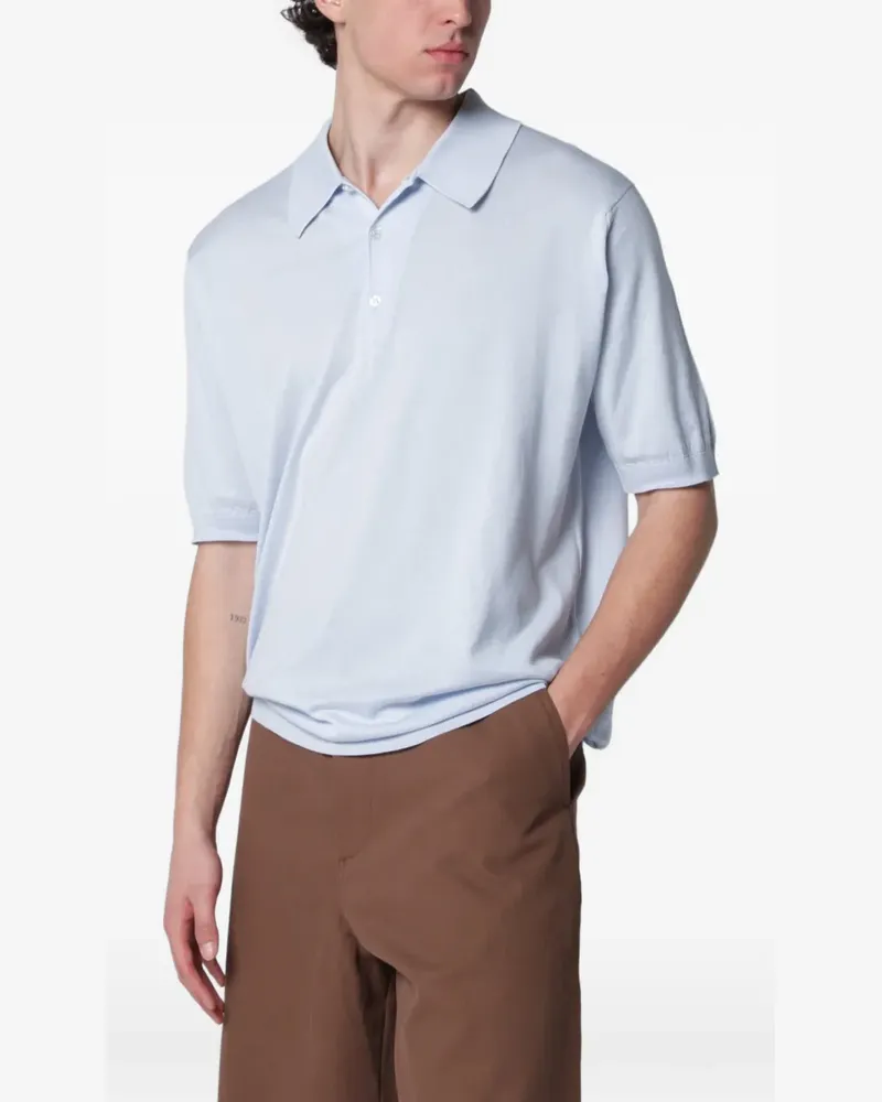 John Smedley Poloshirt mit kurzen Ärmeln - Blau Blau