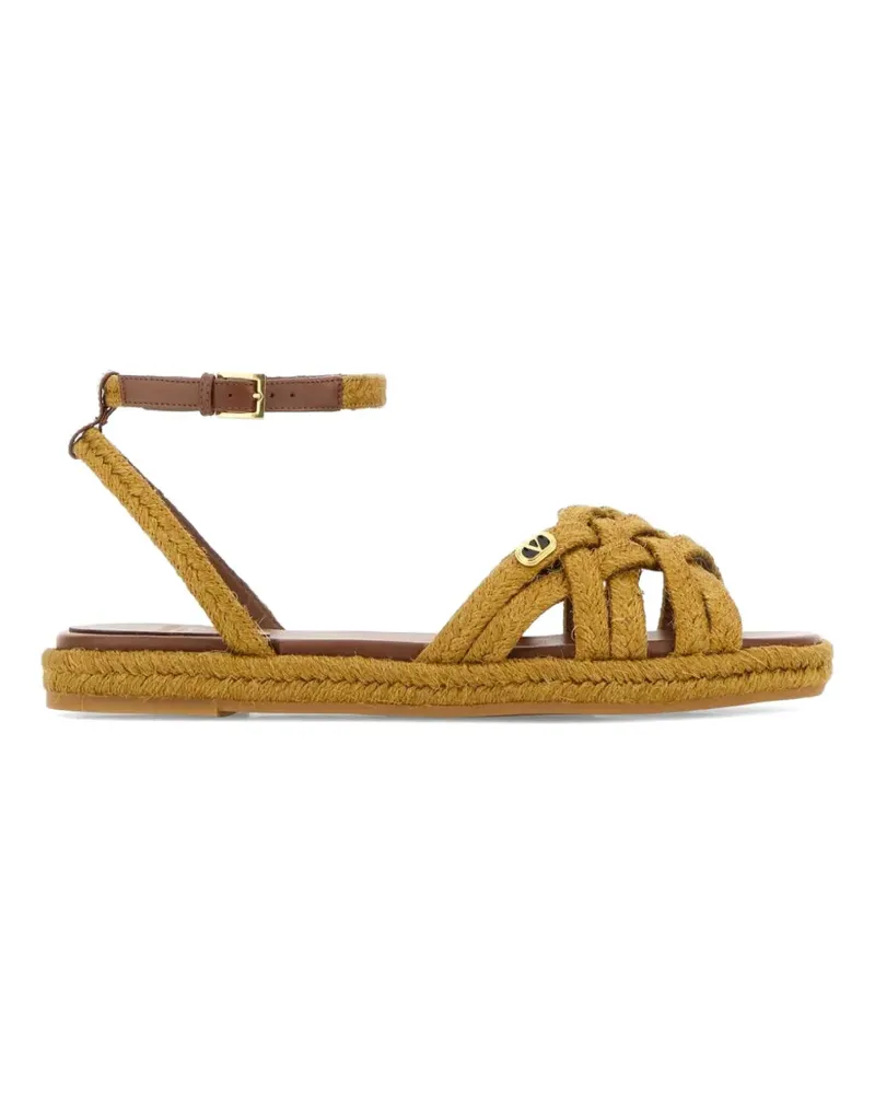 Valentino Garavani Vlogo raffia sandals - Nude Nude