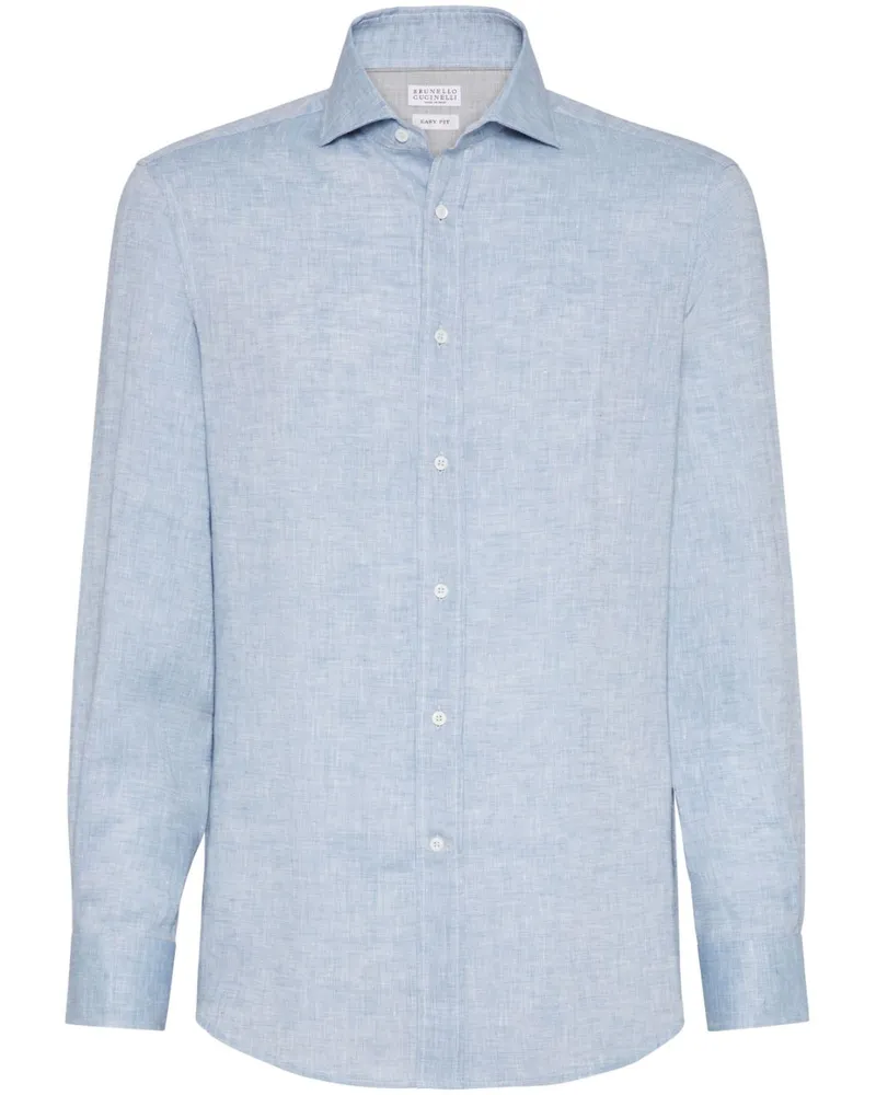 Brunello Cucinelli Hemd aus Eco-Leinen - Blau Blau
