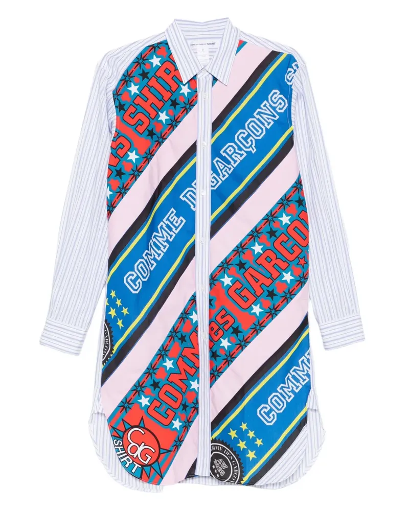 Comme des Garçons Gestreiftes Hemd - Weiß Weiß