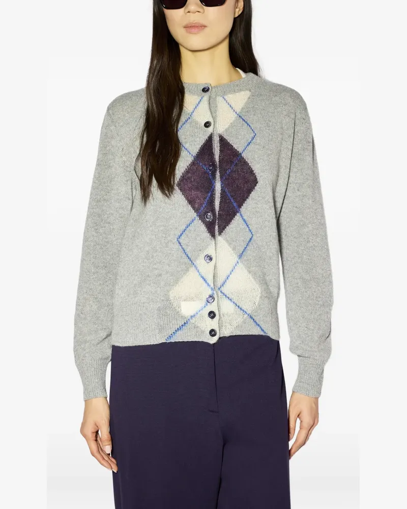 Liviana Conti Cardigan mit Argyle-Muster - Grau Grau