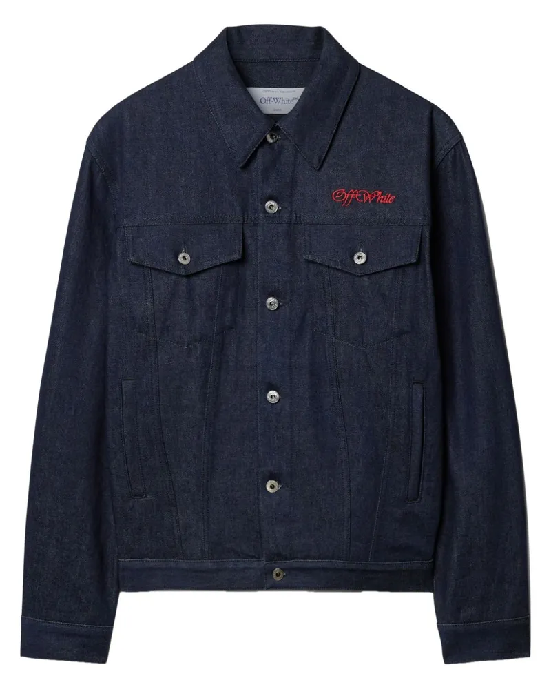 OFF-WHITE Script Skate Jeansjacke - Blau Blau