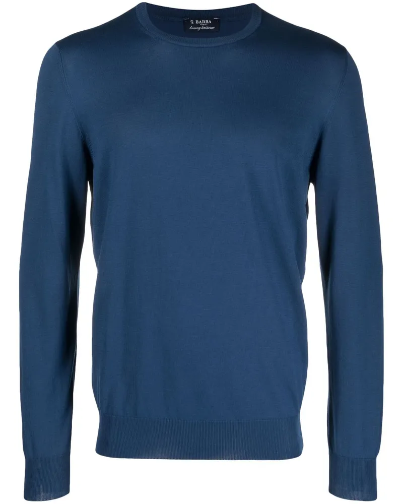 BARBA Pullover mit rundem Ausschnitt - Blau Blau