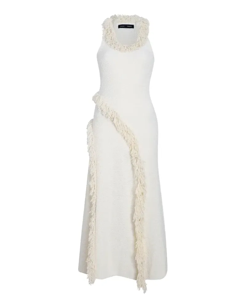 Proenza Schouler Nilo fringe-trimmed jacquard dress - Nude Nude