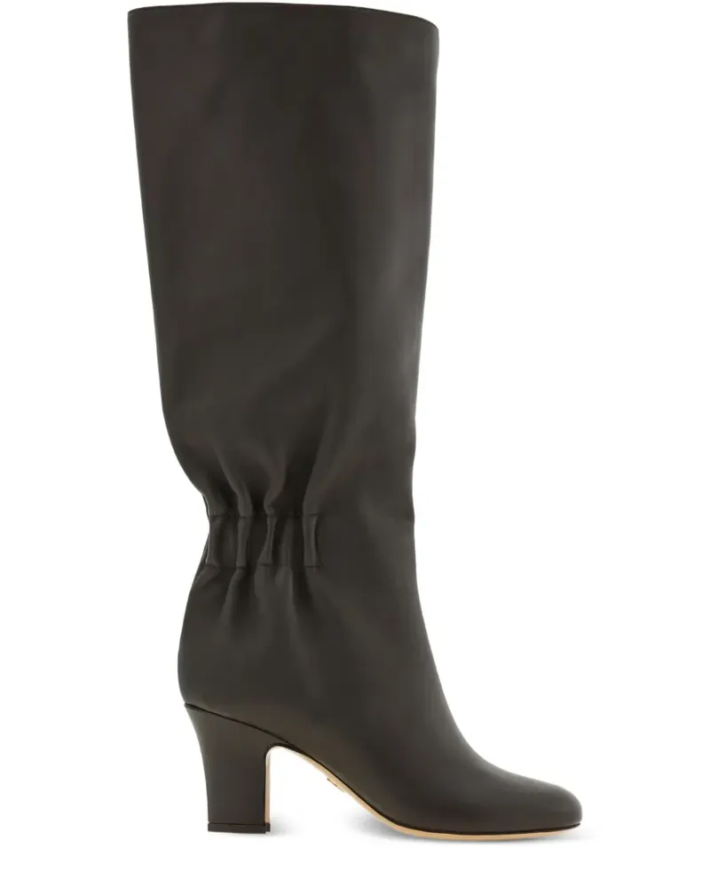 Ferragamo Geraffte Stiefel 70mm - Braun Braun