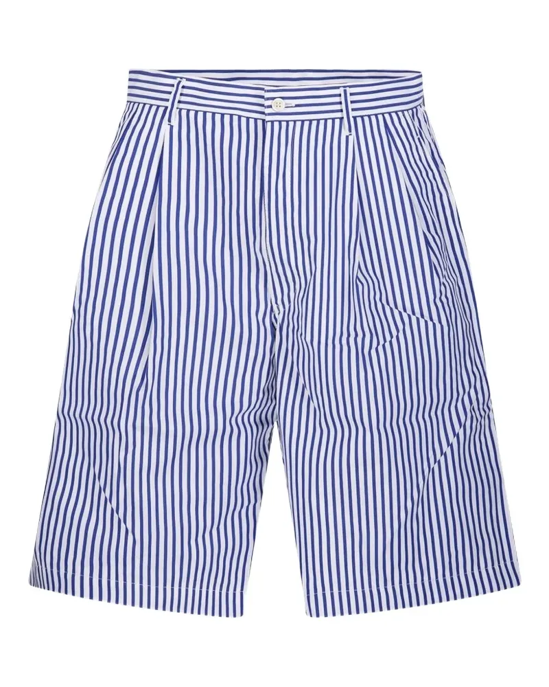 Comme des Garçons striped pleated shorts - Blau Blau