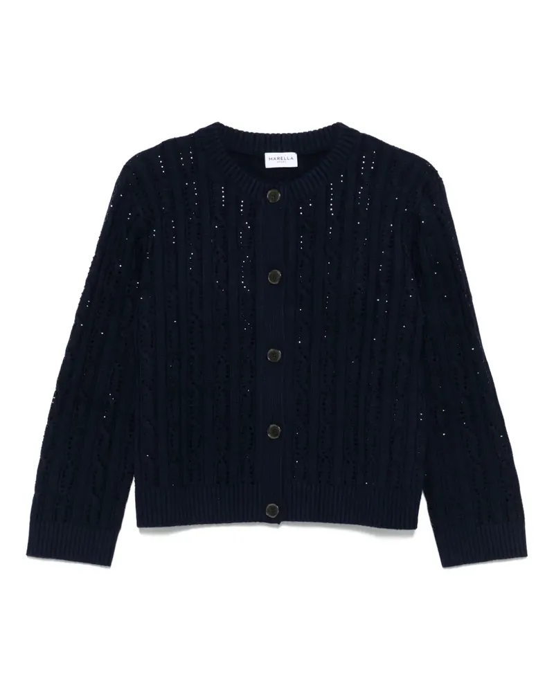MARELLA Verzierter Cardigan mit Zopfmuster - Blau Blau