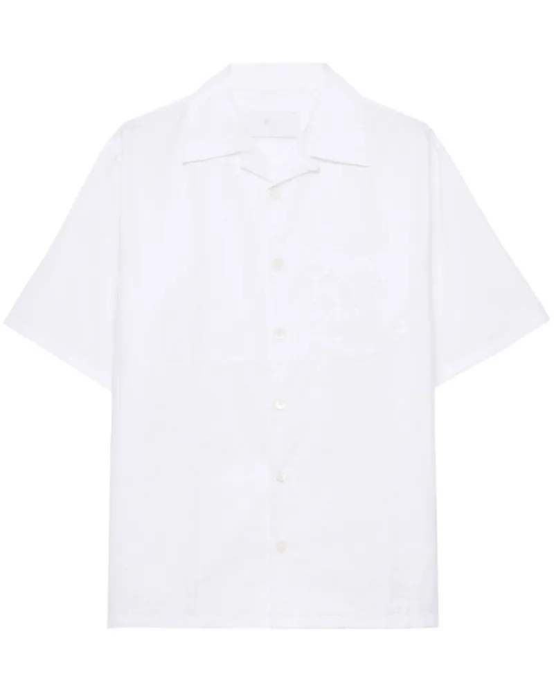 Prada Bowlinghemd mit Logo-Patch Weiß