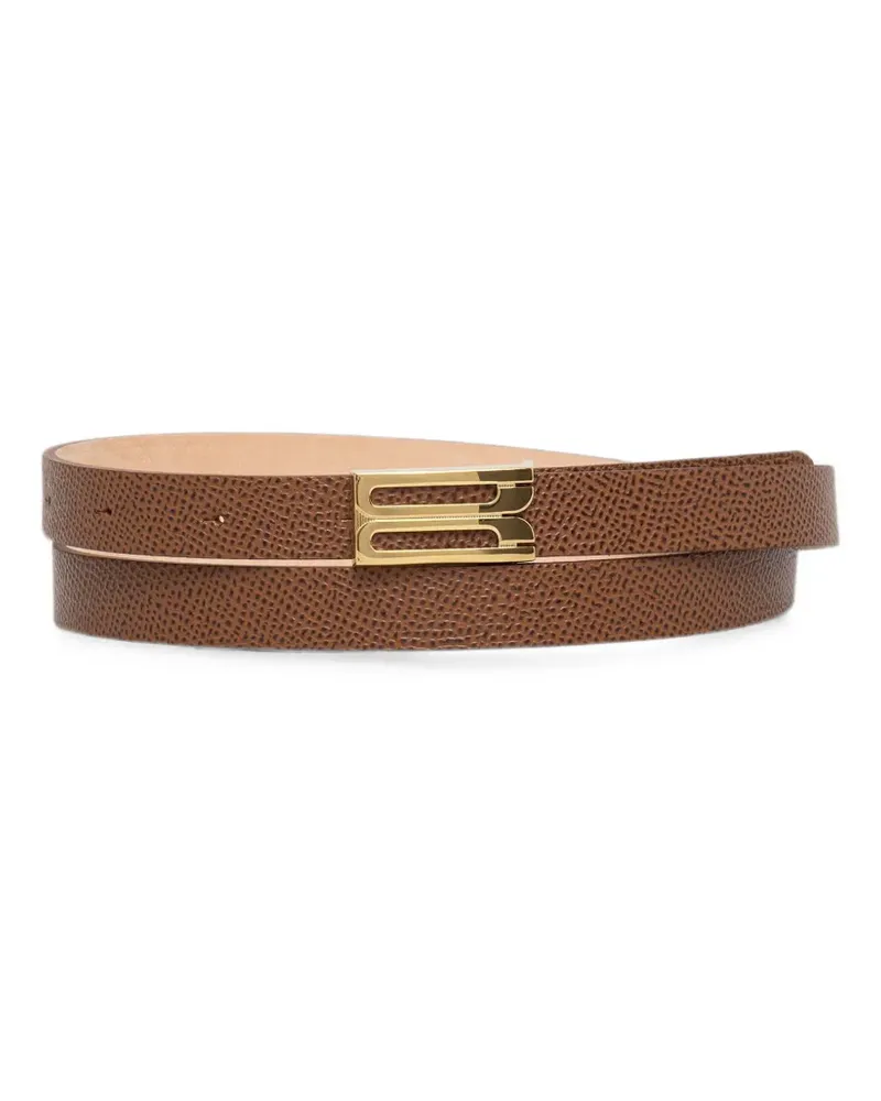 Victoria Beckham logo-plaque grained belt - Braun Braun