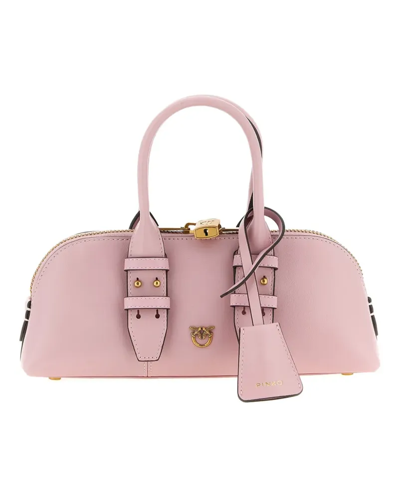 Pinko love birds bowling leather handbag - Rosa Rosa