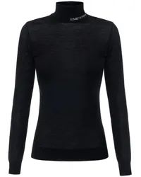 Elisabetta Franchi Semi-transparenter Rollkragenpullover Schwarz