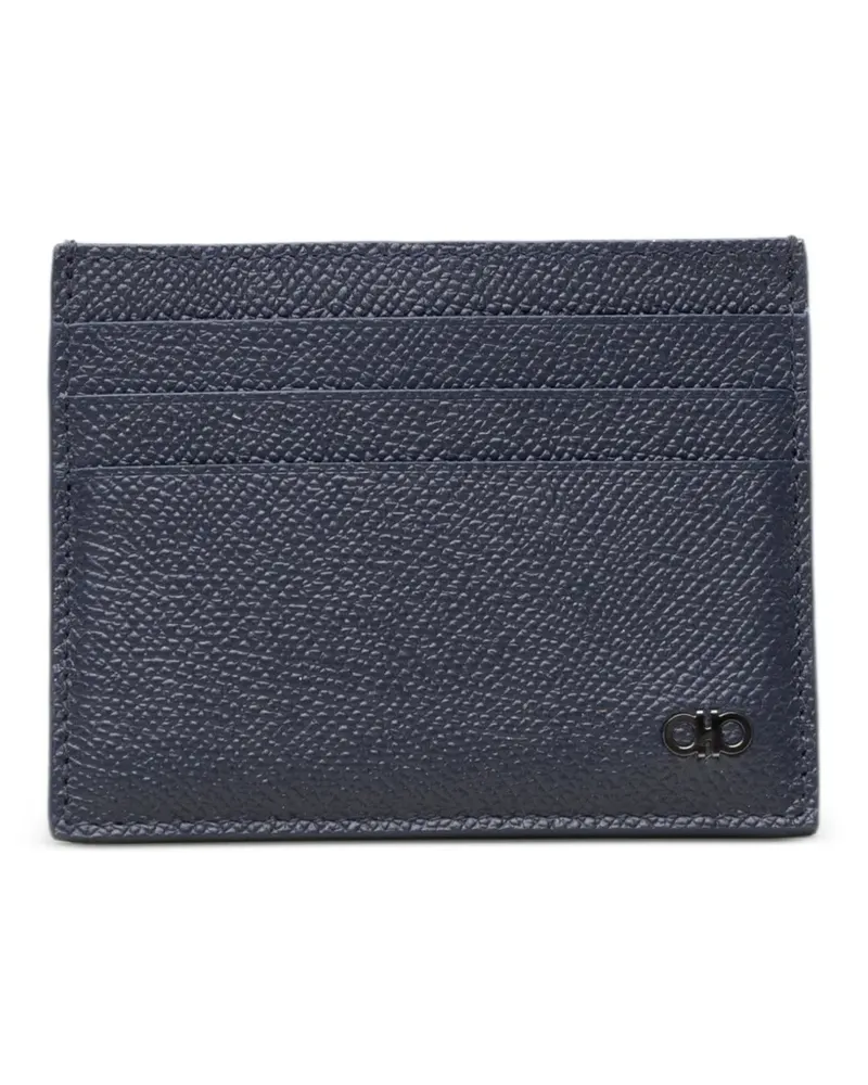 Ferragamo Gancini Kartenetui aus strukturiertem Leder - Blau Blau