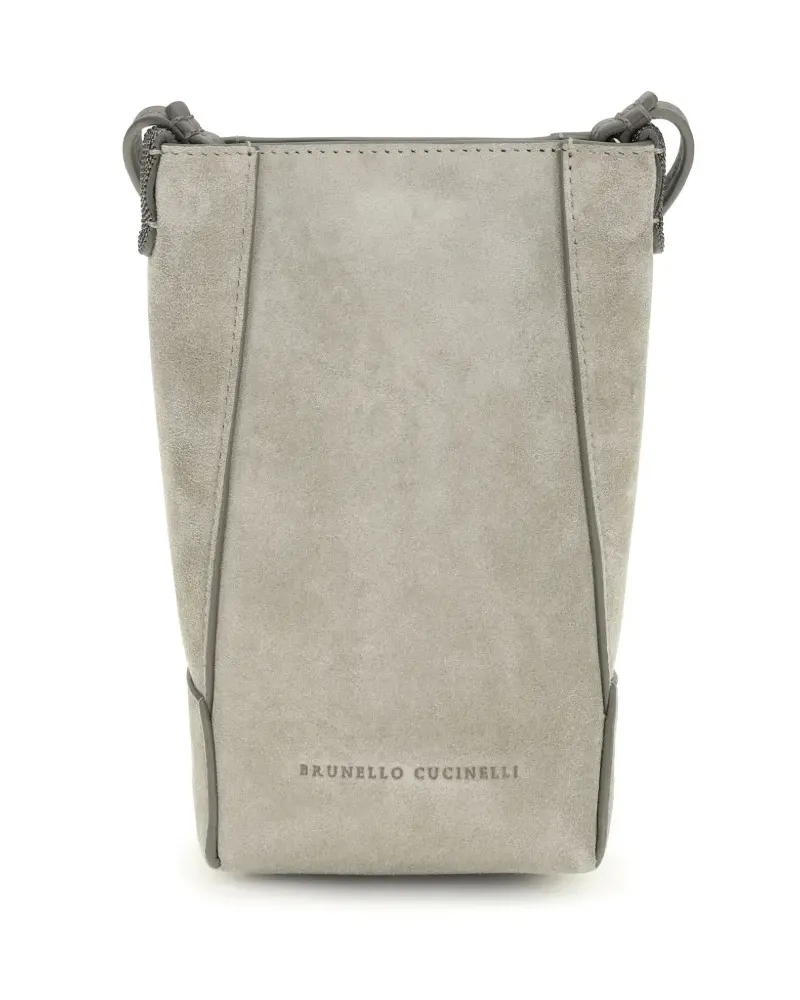 Brunello Cucinelli leather top-handle shoulder bag - Grau Grau