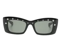 Eckige Sonnenbrille mit Nieten - Schwarz