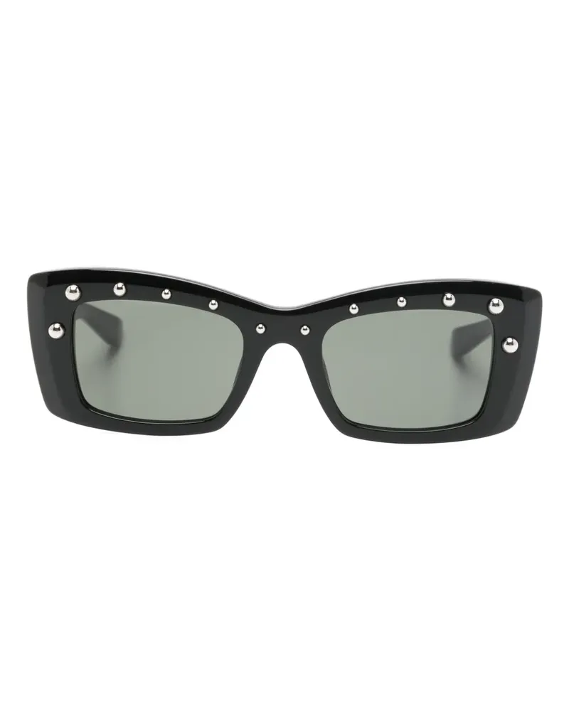 Alexander McQueen Eckige Sonnenbrille mit Nieten - Schwarz Schwarz