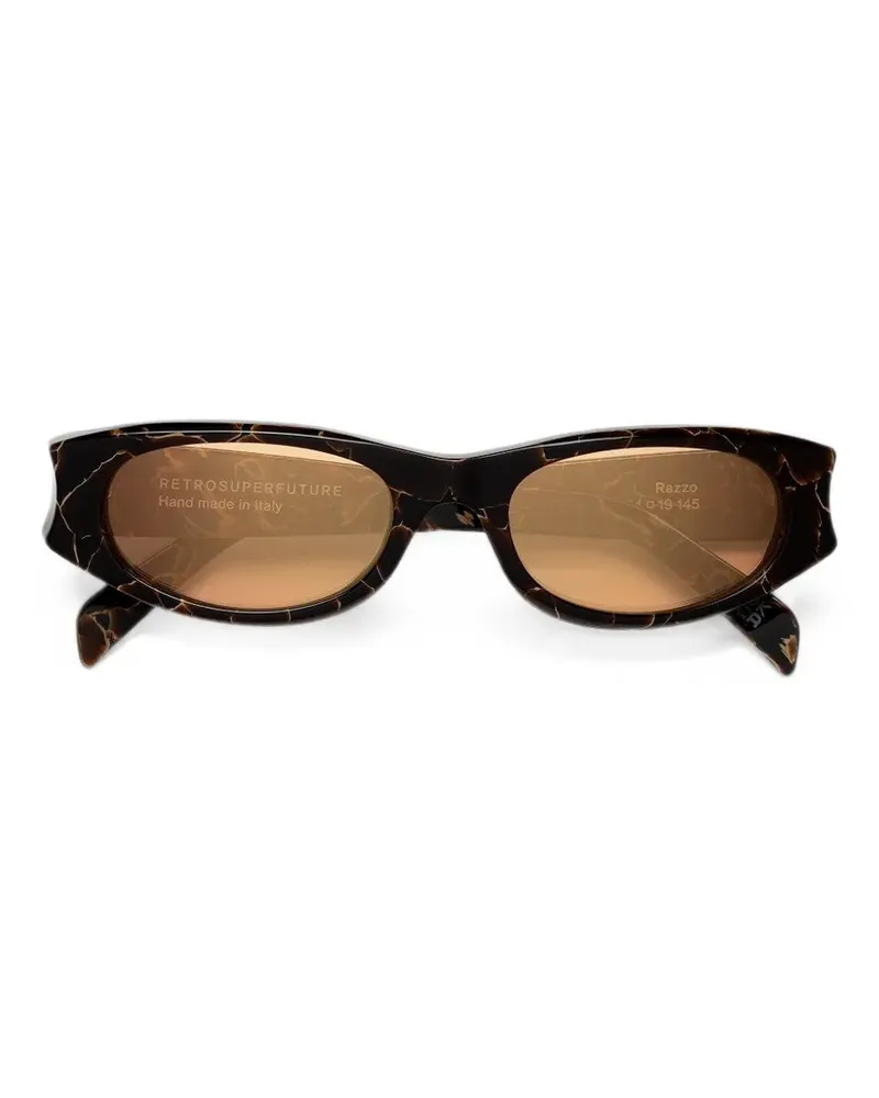 RETROSUPERFUTURE Razzo Sonnenbrille mit Marmor-Effekt - Braun Braun