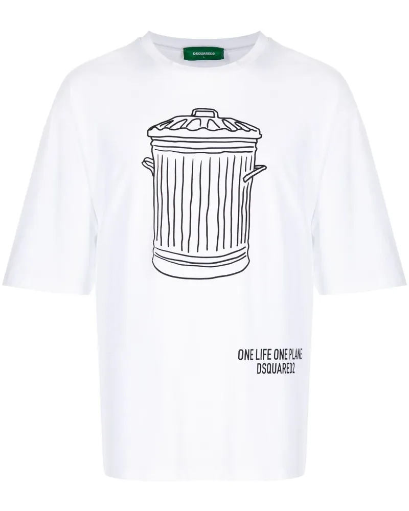 Dsquared2 T-Shirt aus Bio-Baumwolle - Weiß Weiß