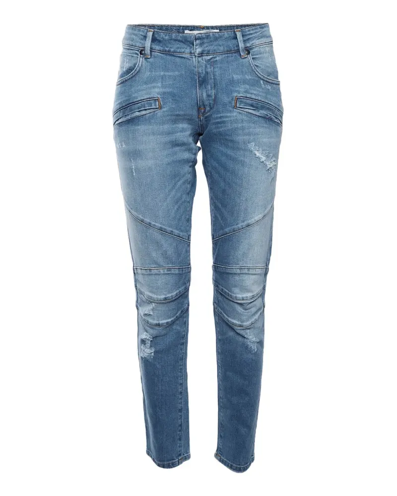 Balmain Skinny-Jeans im Biker-Look - Blau Blau