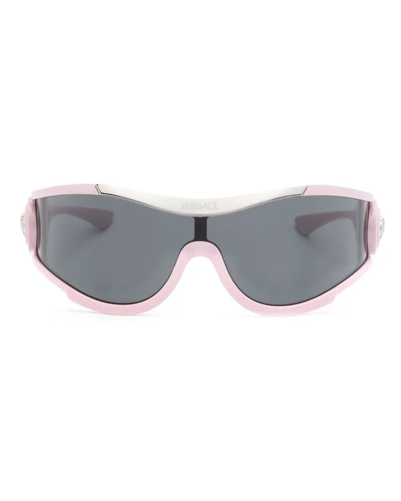 Versace Medusa Medallion Sonnenbrille mit Shield-Gestell - Rosa Rosa