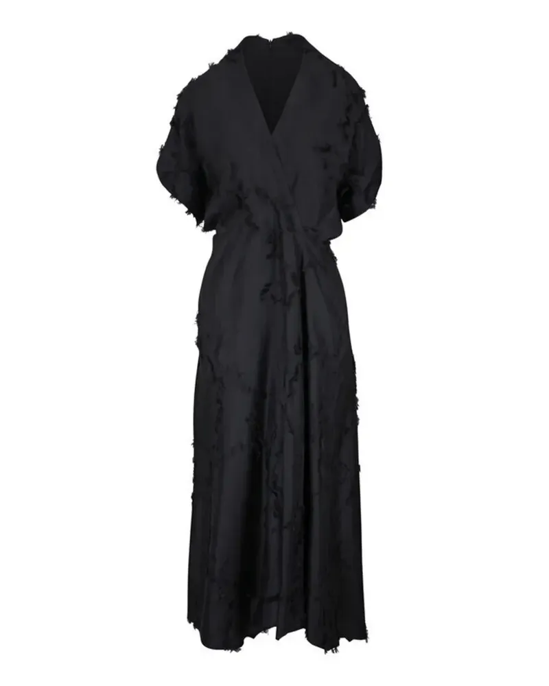 Zero + Maria Cornejo fil coupé V-neck dress - Schwarz Schwarz