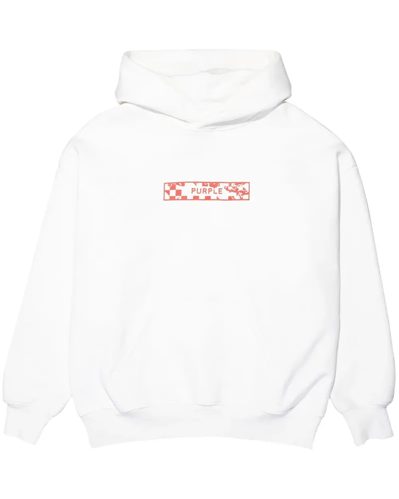 PURPLE BRAND Hoodie mit grafischem Print - Weiß Weiß