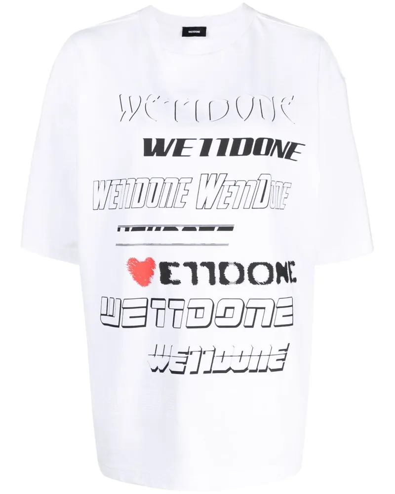 WE 11 DONE T-Shirt mit Logo-Print - Weiß Weiß