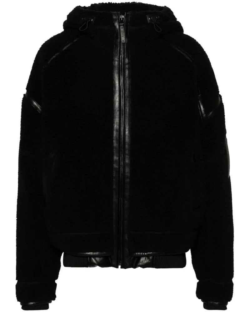 JUUN.J Kapuzenjacke aus Faux Shearling - Schwarz Schwarz